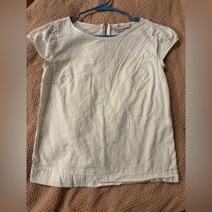 Vineyard Vines Flutter Sleeve Linen White Zipper Top XXS